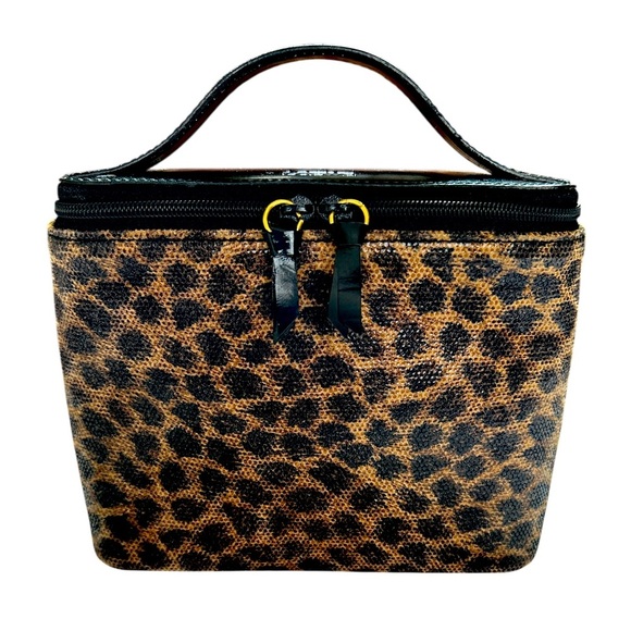 Loewe Leopard Enamel Leather Cosmetic Bag - Picture 1 of 11